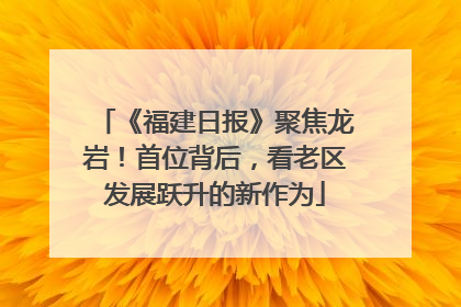 《福建日报》聚焦龙岩！首位背后，看老区发展跃升的新作为
