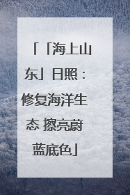 「海上山东」日照：修复海洋生态 擦亮蔚蓝底色