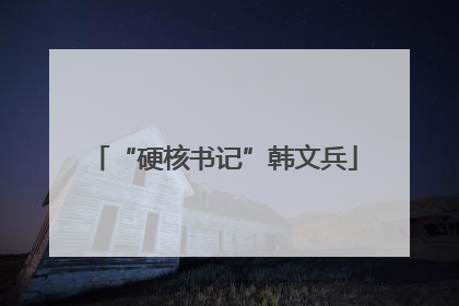 “硬核书记”韩文兵