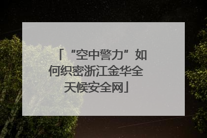 “空中警力”如何织密浙江金华全天候安全网