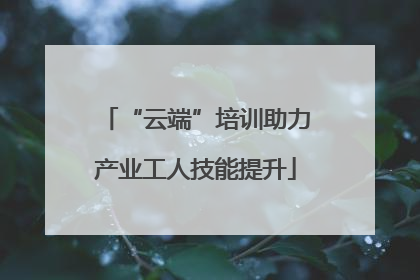 “云端”培训助力产业工人技能提升