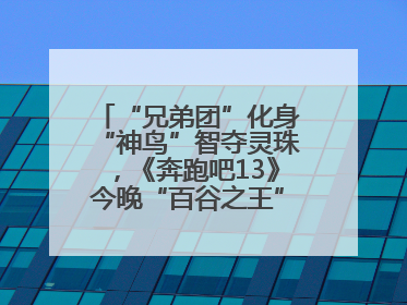 “兄弟团”化身“神鸟”智夺灵珠，《奔跑吧13》今晚“百谷之王”花落谁家？