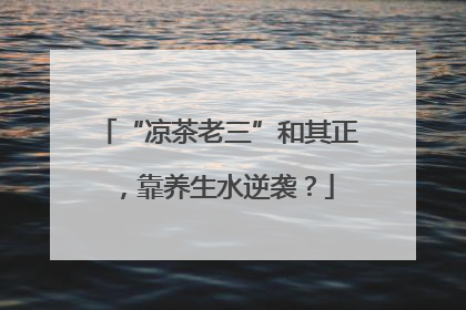 “凉茶老三”和其正，靠养生水逆袭？