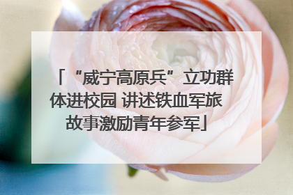 “威宁高原兵”立功群体进校园 讲述铁血军旅故事激励青年参军