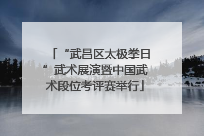 “武昌区太极拳日”武术展演暨中国武术段位考评赛举行