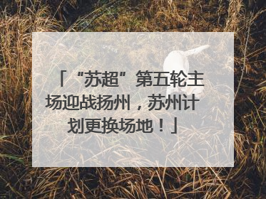 “苏超”第五轮主场迎战扬州，苏州计划更换场地！