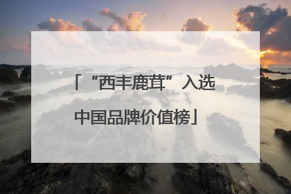 “西丰鹿茸”入选中国品牌价值榜