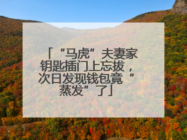“马虎”夫妻家钥匙插门上忘拔，次日发现钱包竟“蒸发”了