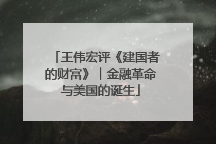 王伟宏评《建国者的财富》︱金融革命与美国的诞生