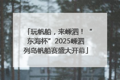 玩帆船，来嵊泗！“东海杯”2025嵊泗列岛帆船赛盛大开幕