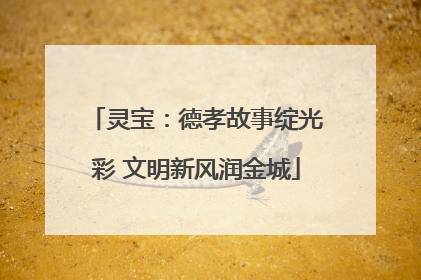 灵宝：德孝故事绽光彩 文明新风润金城