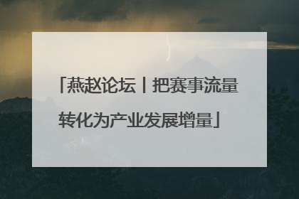 燕赵论坛丨把赛事流量转化为产业发展增量