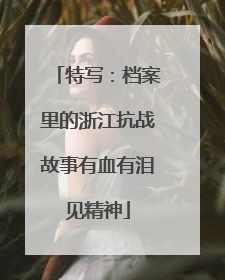 特写：档案里的浙江抗战故事有血有泪见精神
