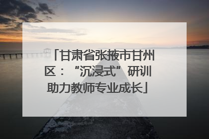 甘肃省张掖市甘州区：“沉浸式”研训助力教师专业成长