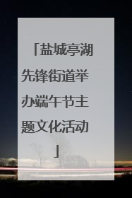 盐城亭湖先锋街道举办端午节主题文化活动
