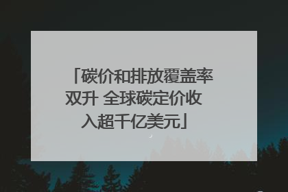 碳价和排放覆盖率双升 全球碳定价收入超千亿美元