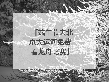 端午节去北京大运河免费看龙舟比赛