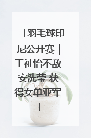 羽毛球印尼公开赛｜王祉怡不敌安洗莹 获得女单亚军