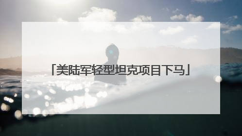 美陆军轻型坦克项目下马