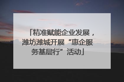 精准赋能企业发展，潍坊潍城开展“惠企服务基层行”活动