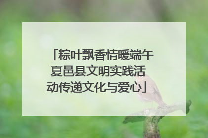 粽叶飘香情暖端午 夏邑县文明实践活动传递文化与爱心