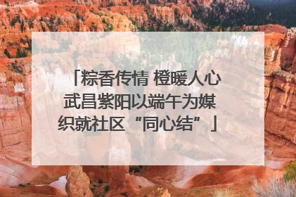 粽香传情 橙暖人心 武昌紫阳以端午为媒织就社区“同心结”