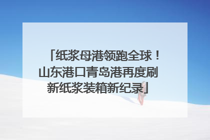 纸浆母港领跑全球！山东港口青岛港再度刷新纸浆装箱新纪录