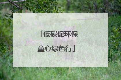 低碳促环保 童心绿色行