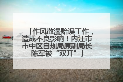 作风散漫贻误工作，造成不良影响！内江市市中区自规局原副局长陈军被“双开”
