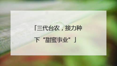 三代台农，接力种下“甜蜜事业”