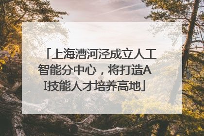 上海漕河泾成立人工智能分中心，将打造AI技能人才培养高地