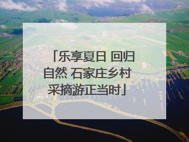 乐享夏日 回归自然 石家庄乡村采摘游正当时