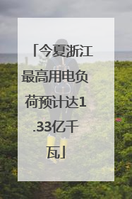 今夏浙江最高用电负荷预计达1.33亿千瓦