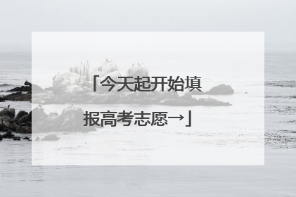 今天起开始填报高考志愿→