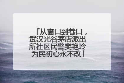 从窗口到巷口，武汉光谷茅店派出所社区民警樊艳玲为民初心永不改