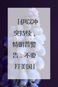 伊以冲突持续，特朗普警告：不要打美国