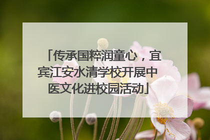 传承国粹润童心，宜宾江安水清学校开展中医文化进校园活动