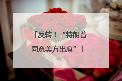 反转！“特朗普同意美方出席”
