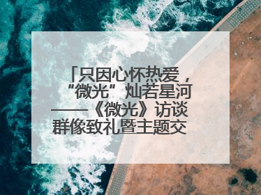 只因心怀热爱，“微光”灿若星河——《微光》访谈群像致礼暨主题交流活动启动