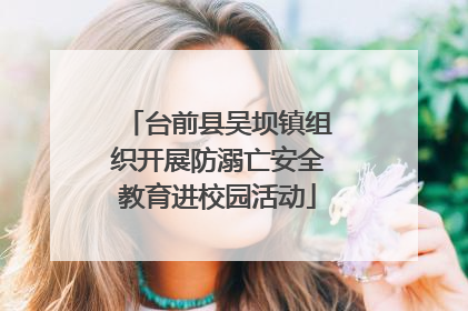 台前县吴坝镇组织开展防溺亡安全教育进校园活动