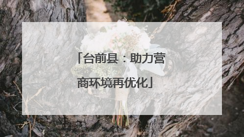 台前县：助力营商环境再优化