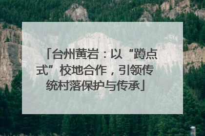 台州黄岩：以“蹲点式”校地合作，引领传统村落保护与传承
