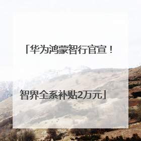 华为鸿蒙智行官宣！智界全系补贴2万元