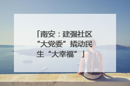 南安：建强社区“大党委”撬动民生“大幸福”