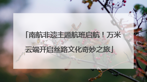 南航非遗主题航班启航！万米云端开启丝路文化奇妙之旅