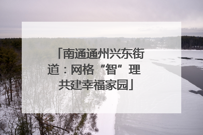 南通通州兴东街道：网格“智”理 共建幸福家园