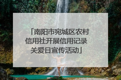 南阳市宛城区农村信用社开展信用记录关爱日宣传活动