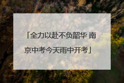 全力以赴不负韶华 南京中考今天雨中开考