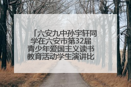 六安九中孙宇轩同学在六安市第32届青少年爱国主义读书教育活动学生演讲比赛中荣获一等奖