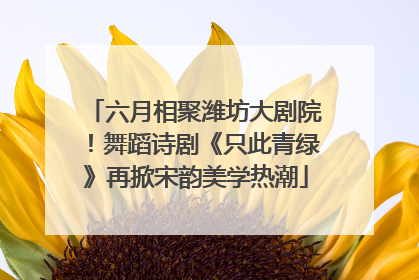 六月相聚潍坊大剧院！舞蹈诗剧《只此青绿》再掀宋韵美学热潮